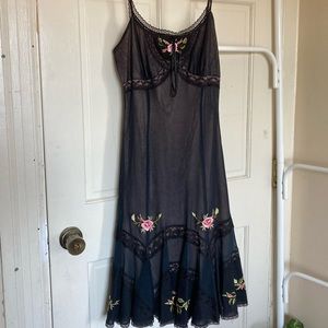 Embroidered Lace Betsey Johnson Vintage Midi Dress